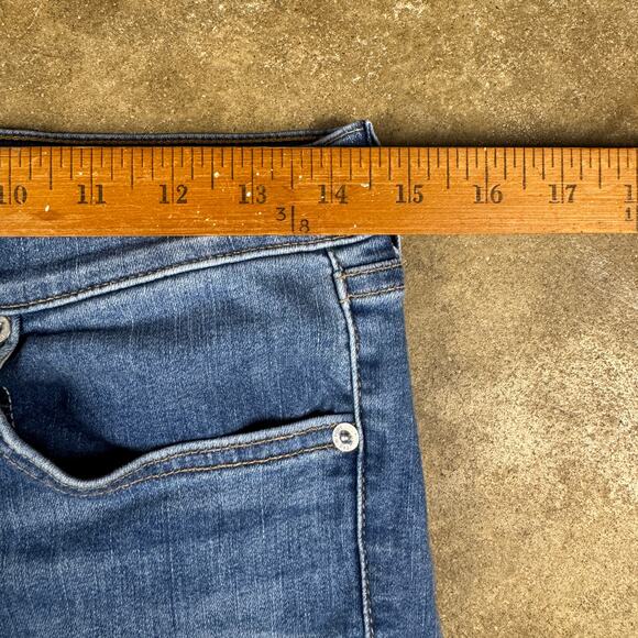 Rag‎ & Bone High Rise Skinny Jeans Women’s Size 30 Blue Alibi Distressed Hem USA - Picture 12 of 15